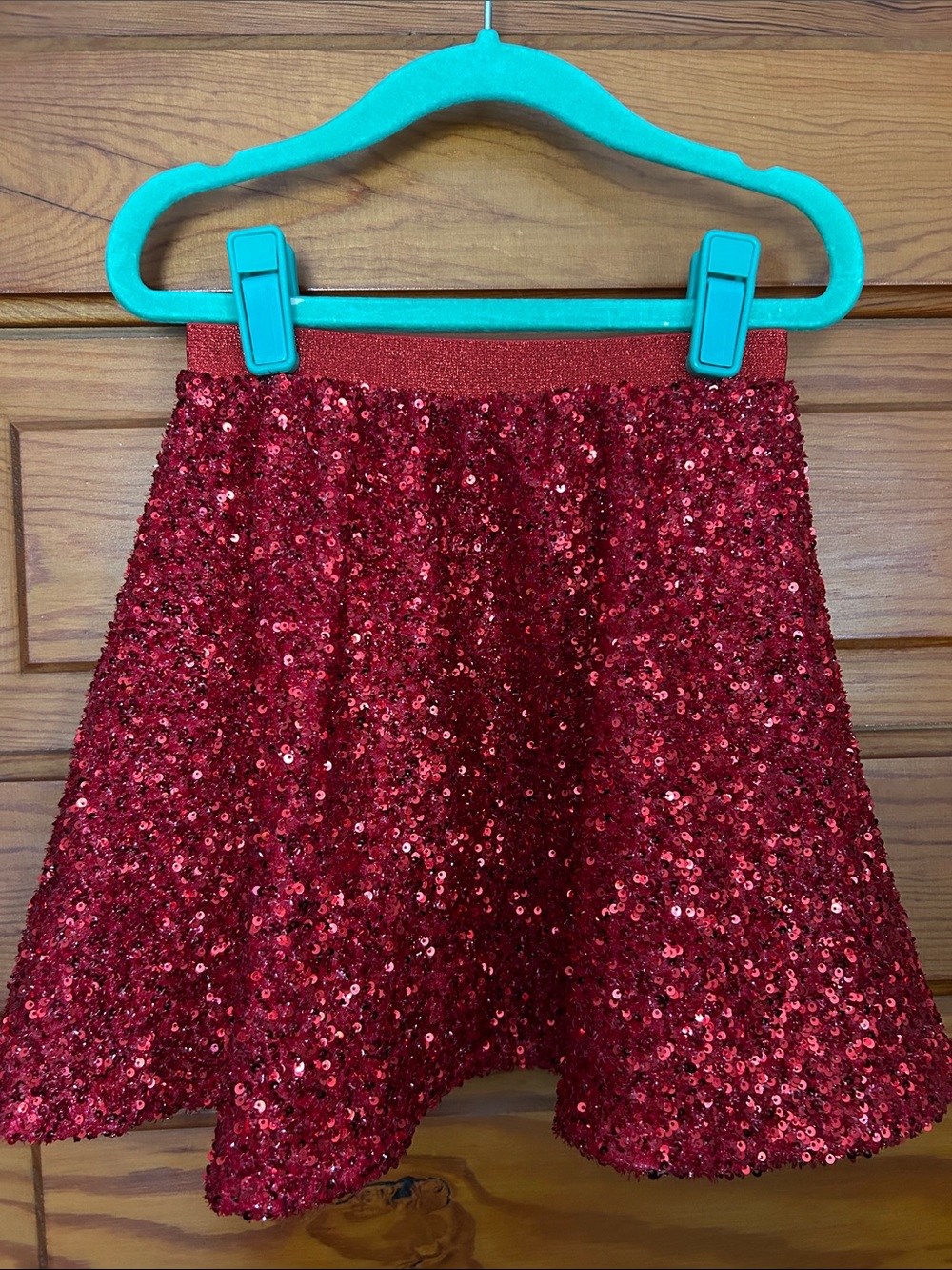 Girls Red Sequin Skirt - Sparkle Party Skirt